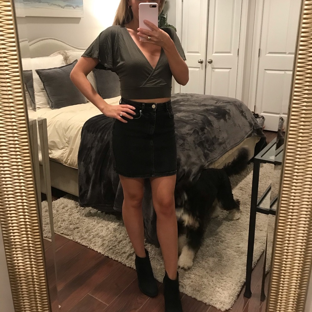 Olive green crop top by double zero